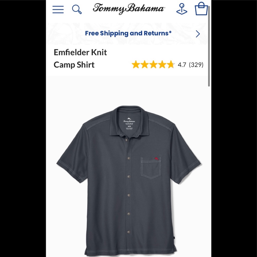NWT: Tommy Bahama Emfielder Camp Shirt XXXL (3XL)